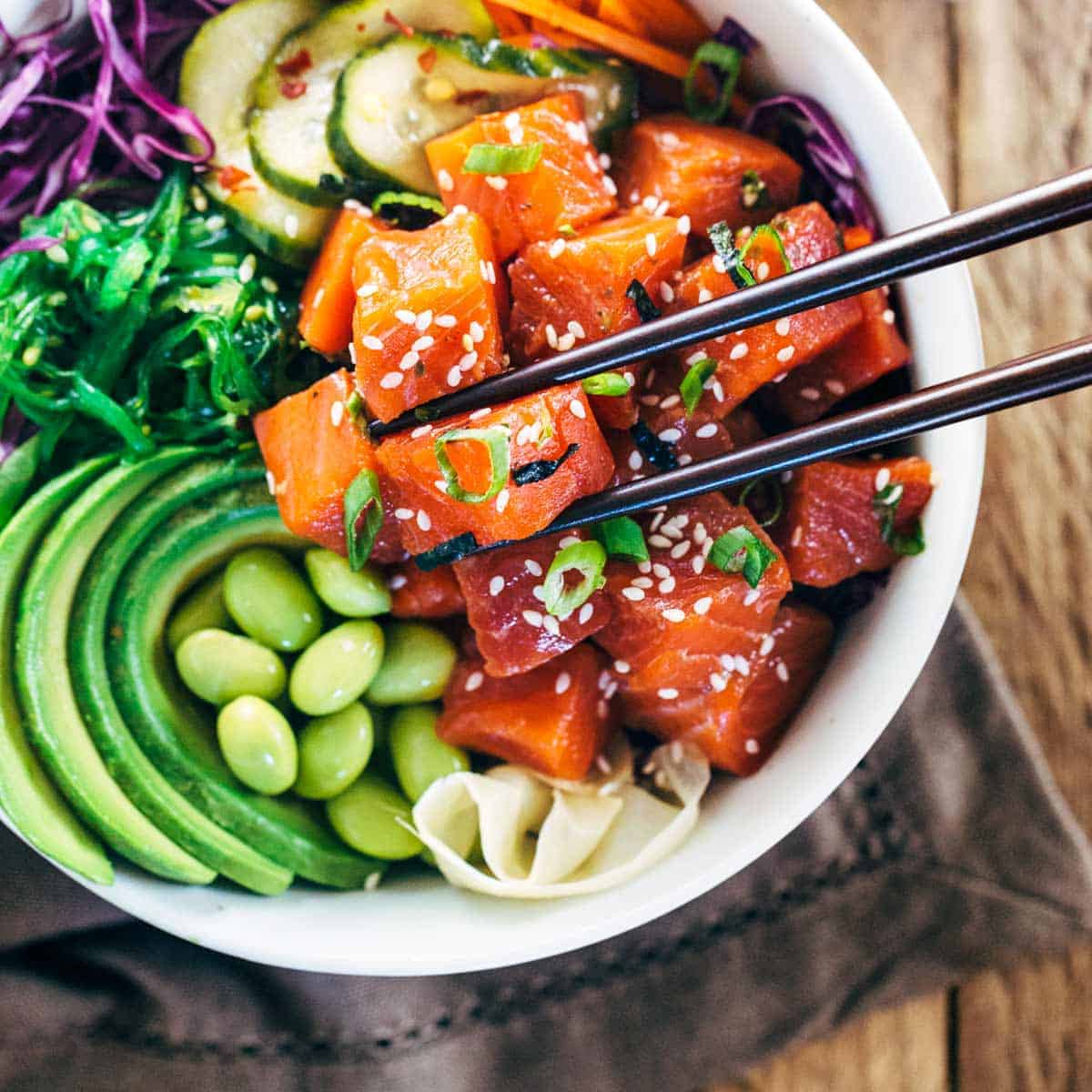 Salmon Poke Bowl | Healthy Recipes | Destination Happiness